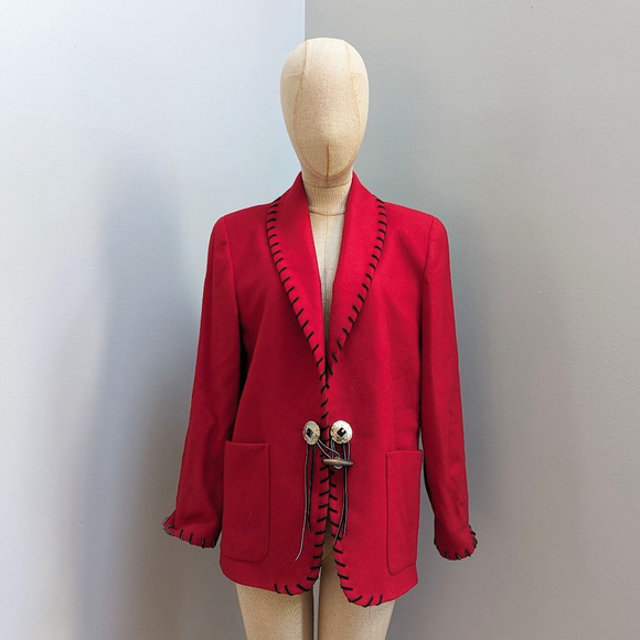 Hautes Coutures Renaissance Jackets & Blazers - Lawrence Coates Renaissance Vintage Red Wool Blend Blazer Size S